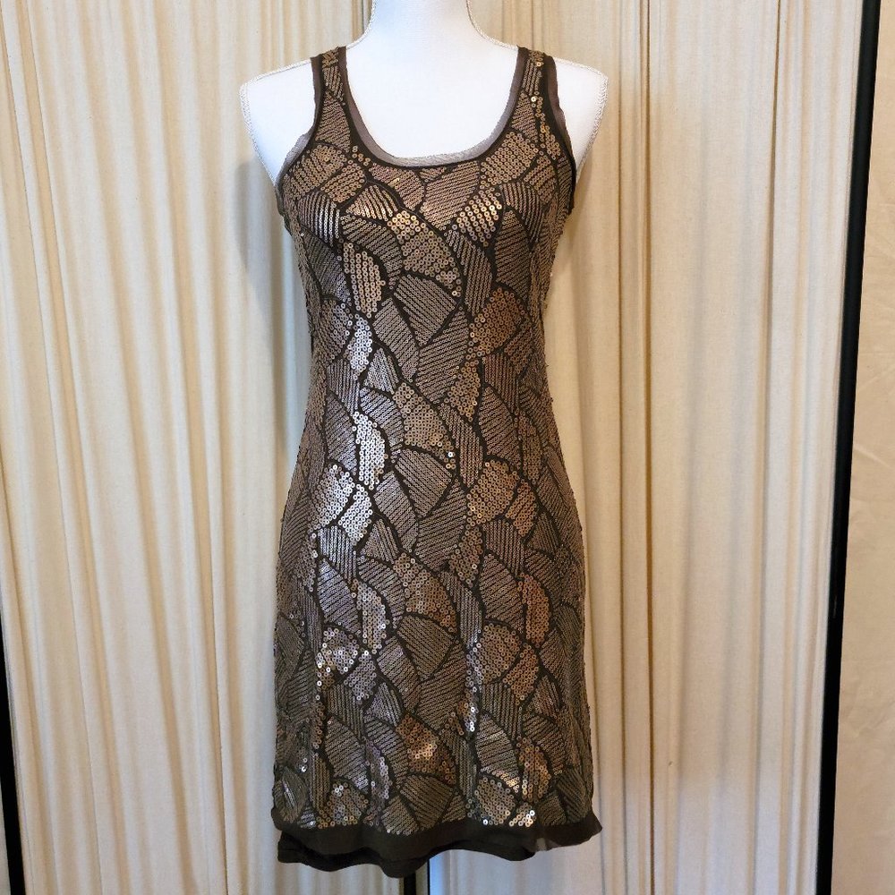 CHELSEA & VIOLET Dress Gold Sequin Tank Mini